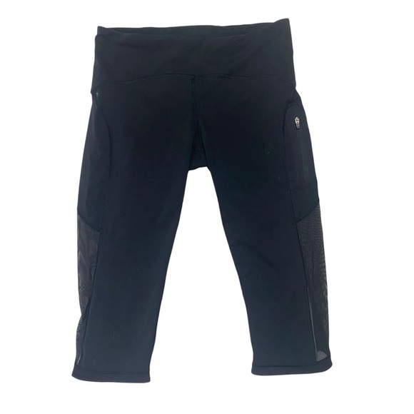 Lululemon Women’s Cropped Black Leggings with Mesh Size 8 - Picture 1 of 12